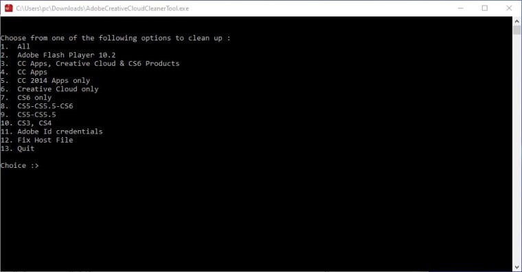 Adobe Creative Cloud Cleaner Tool 1