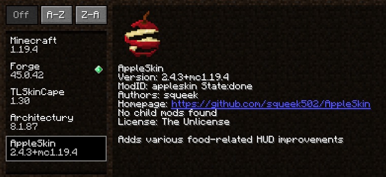 AppleSkin – Minecraft Mod 1