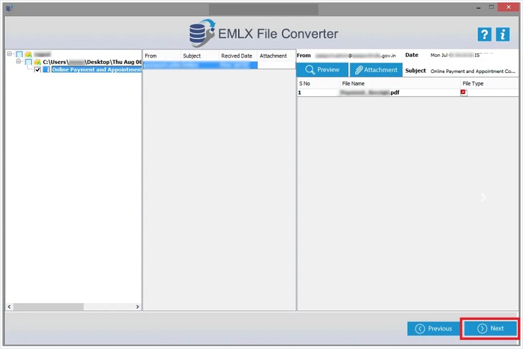 DRS EMLX File Converter 2