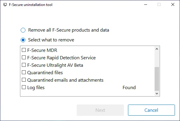 F-Secure Uninstallation Tool 2