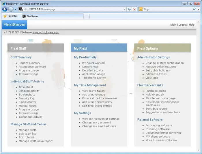 FlexiServer Productivity and Attendance Software 1