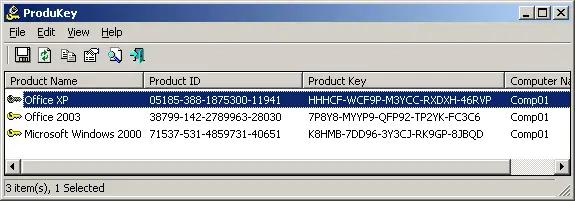 ProduKey 1