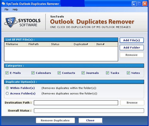 SysTool Outlook Duplicates Remover 2