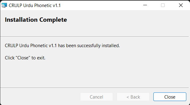 CRULP Urdu Phonetic Keyboard Layout 1
