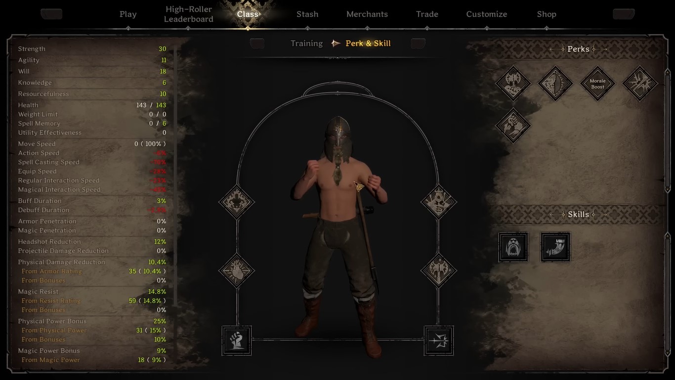 barbarian Build perks and skills